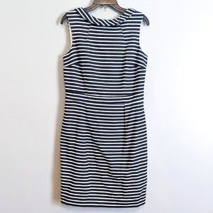 Boden Martha Blue White Stripe Collared Sheath Dress Size US 10R Nautical